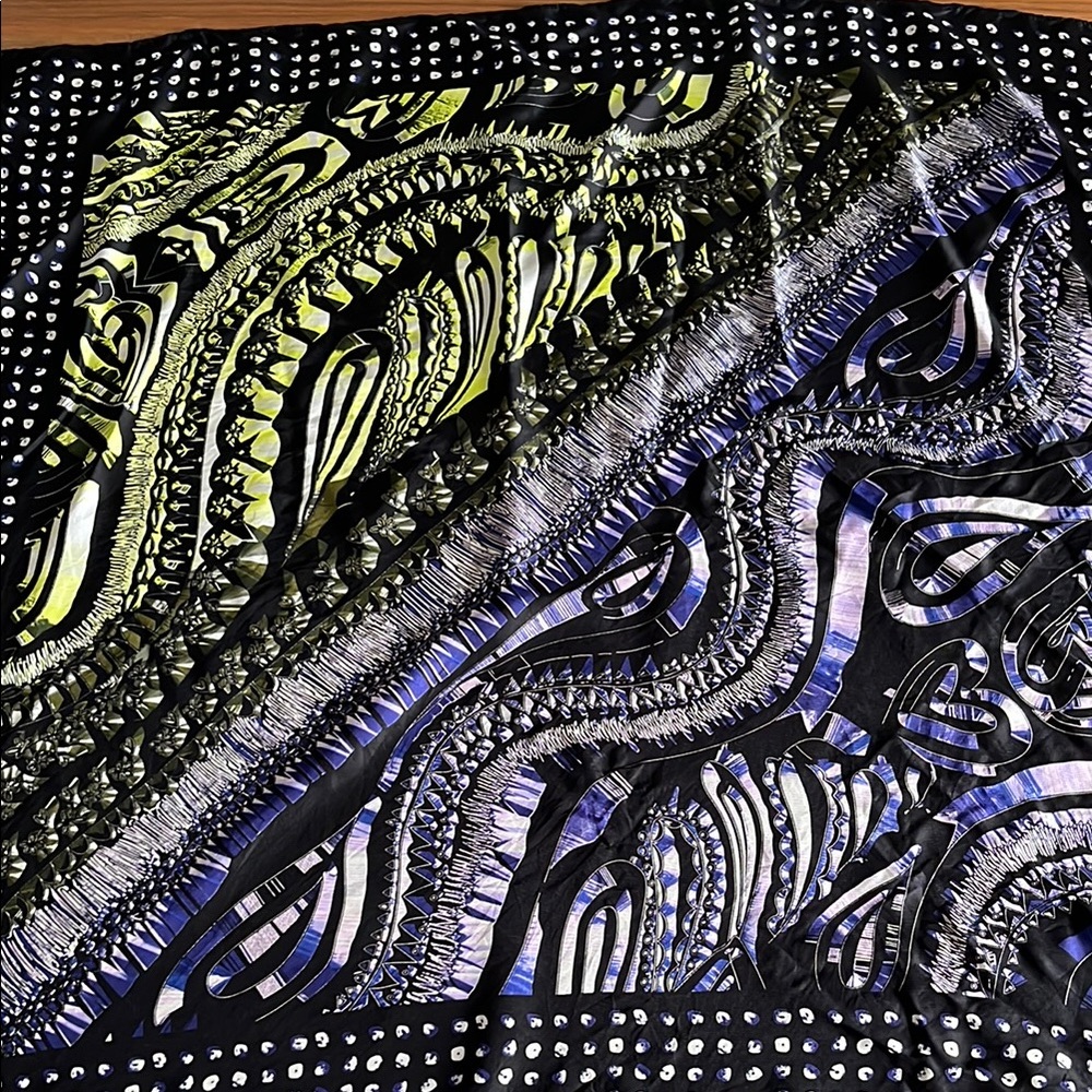 Tristan Polka Dot Scarf in Black and Blue